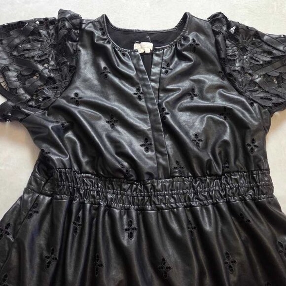 Plus 3X Anthropologie The Somerset maxi dress faux leather embroidered edition - Picture 4 of 12